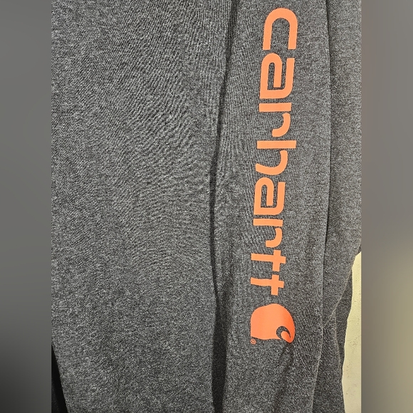 Carhartt Shirt Mens 2XL Loose Fit Heather Gray Orange Long Sleeve - Picture 2 of 5